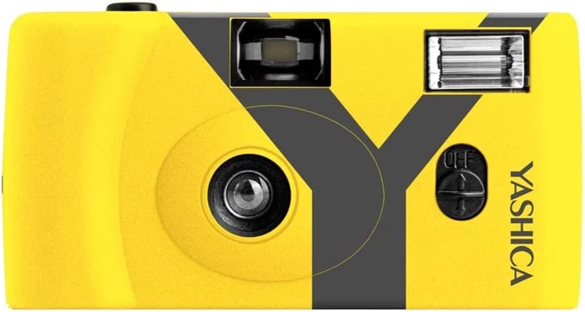 Yashica MF-1 - Camera (35mm) - Yellow - ISO 200/400 - Inclusief Rolletje, Strap en Batterij