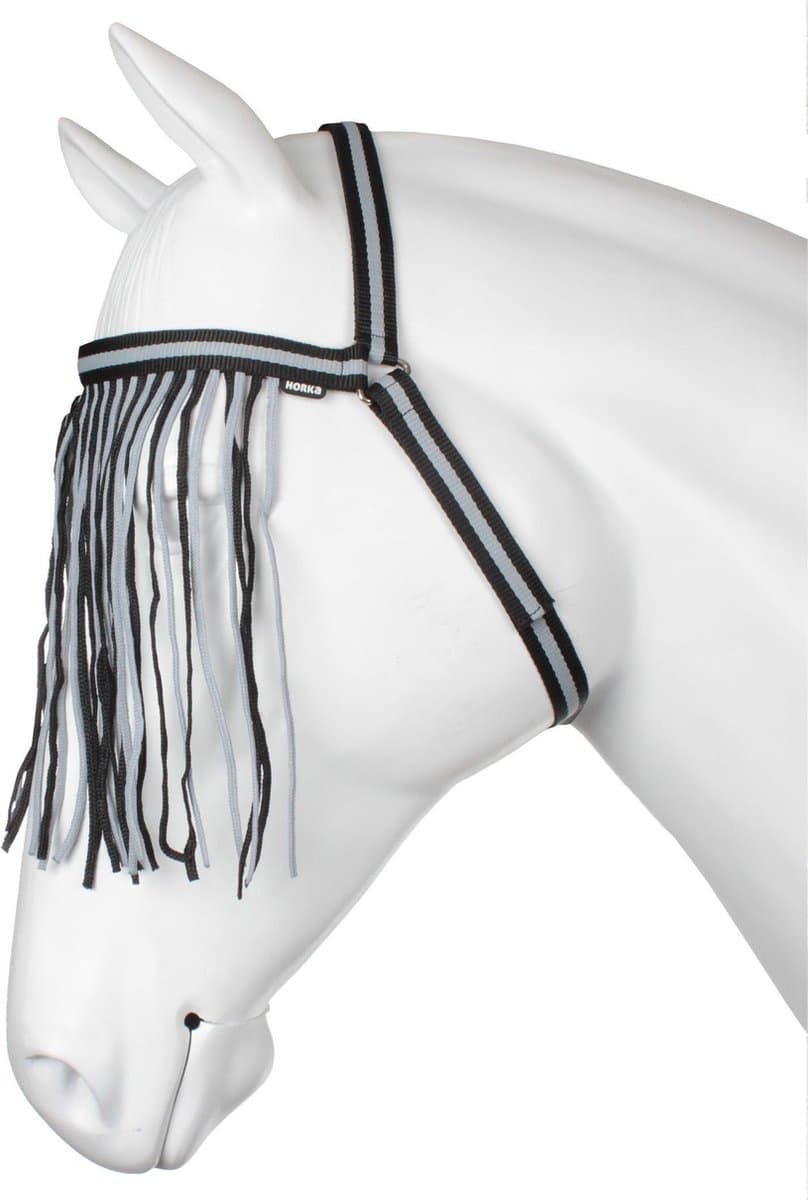 Horka Vliegenfrondeel Keelriem 43 Cm Polyester Zwart/grijs