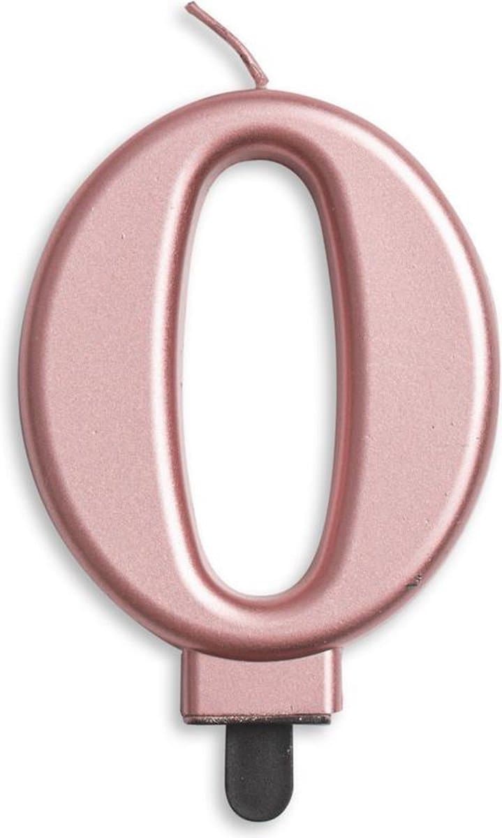 Wefiesta Verjaardagskaars Cijfer 0 Wax 7,8 Cm Roségoud