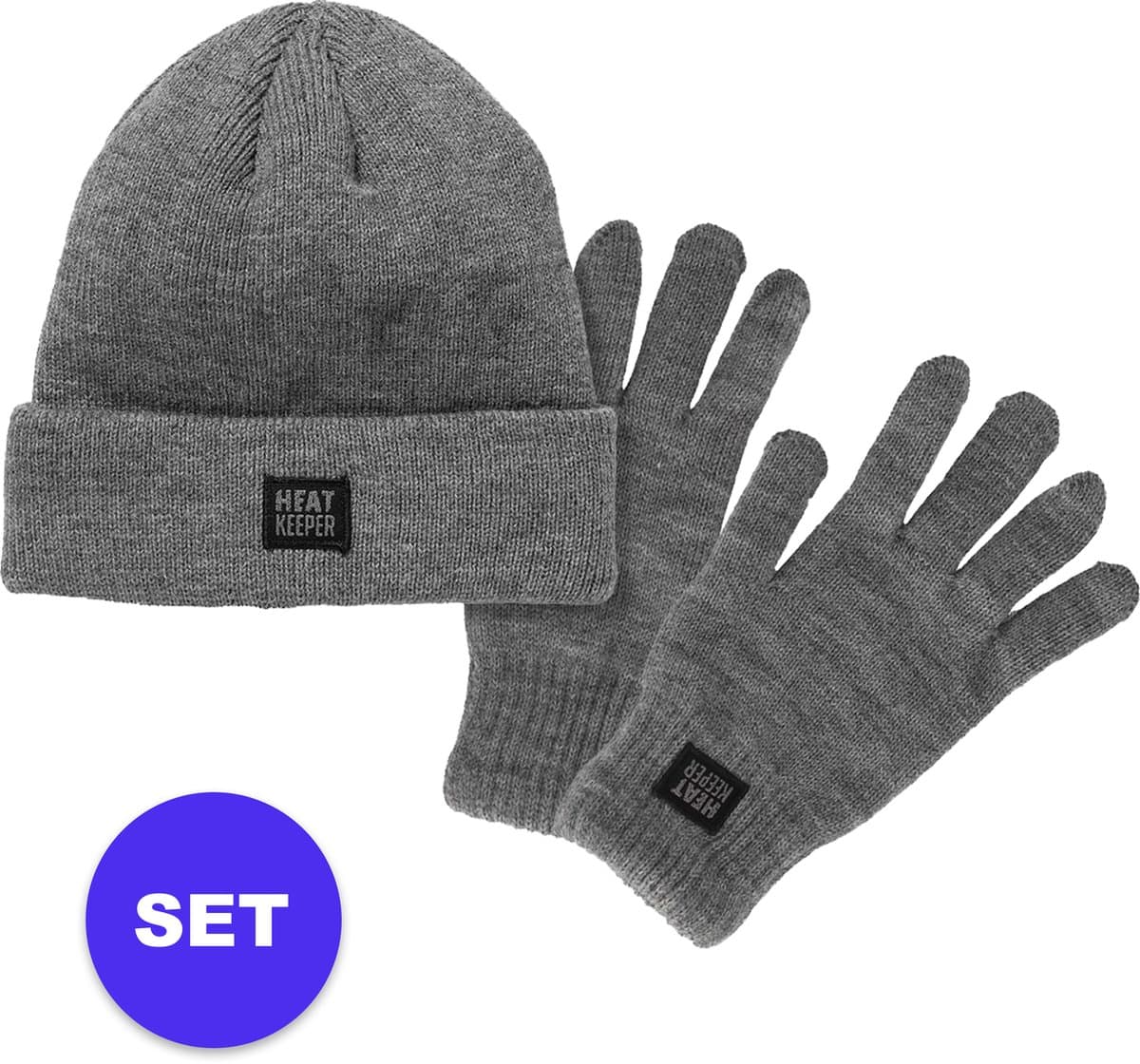 Thermo handschoen/muts - Set - Grijs - XXL