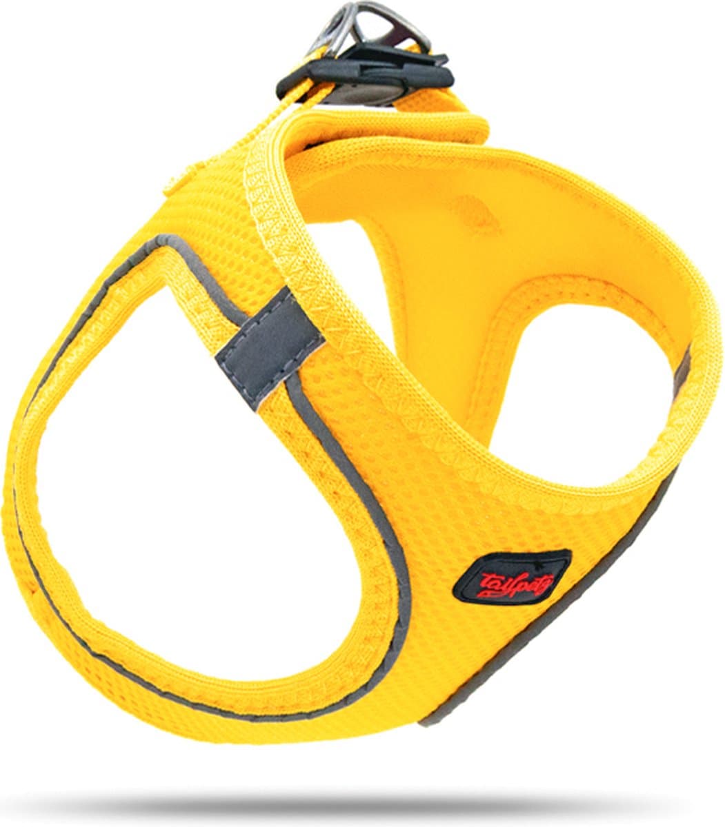 Tailpetz - Air-Mesh Harness - Hondenharnas - Hondentuig - Hondentuigje Kleine Hond - Y Tuig Hond - Harnas Hond - Anti Trek Tuig Hond - Reflecterend - Maat XS - Yellow
