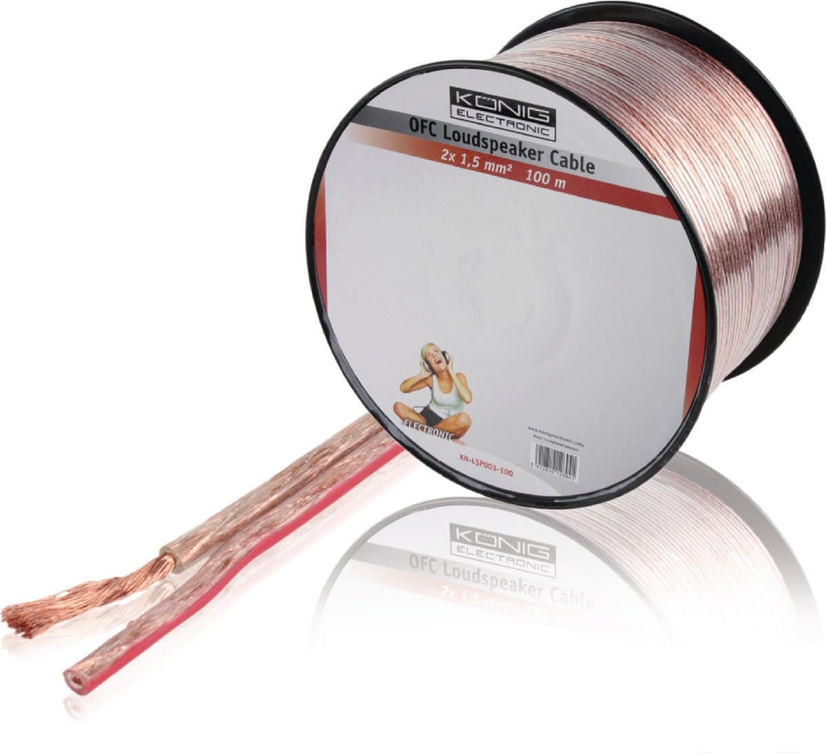 König - Luidspreker Kabel - Transparant - 100 meter