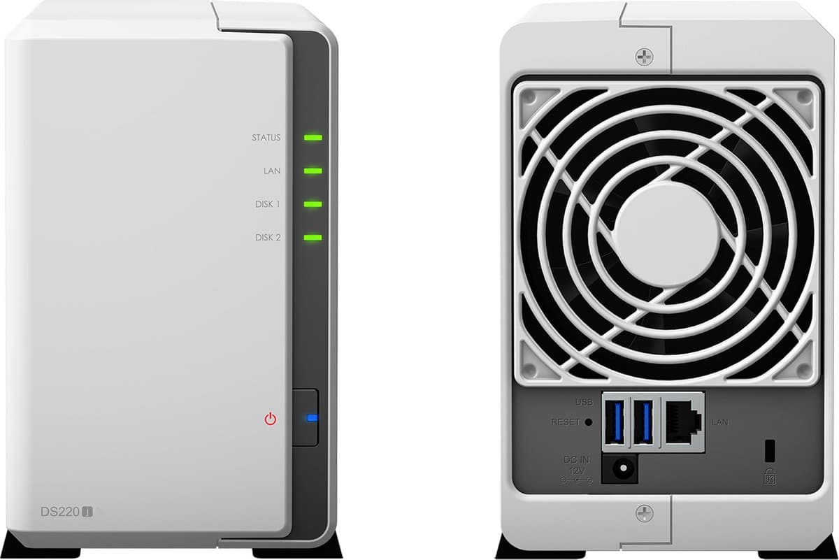 Synology DS220J - NAS - Barebone / Zonder harde schijven - Geschikt voor 2.5" en 3.5"