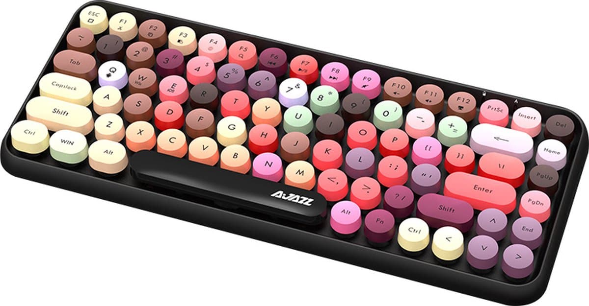Ajazz 308i Draadloos Toetsenbord - Retro Style 18/84 Toetsen Bluetooth 2.4Ghz Numeriek Toetsenbord voor Tablet Laptop Android - Zwart