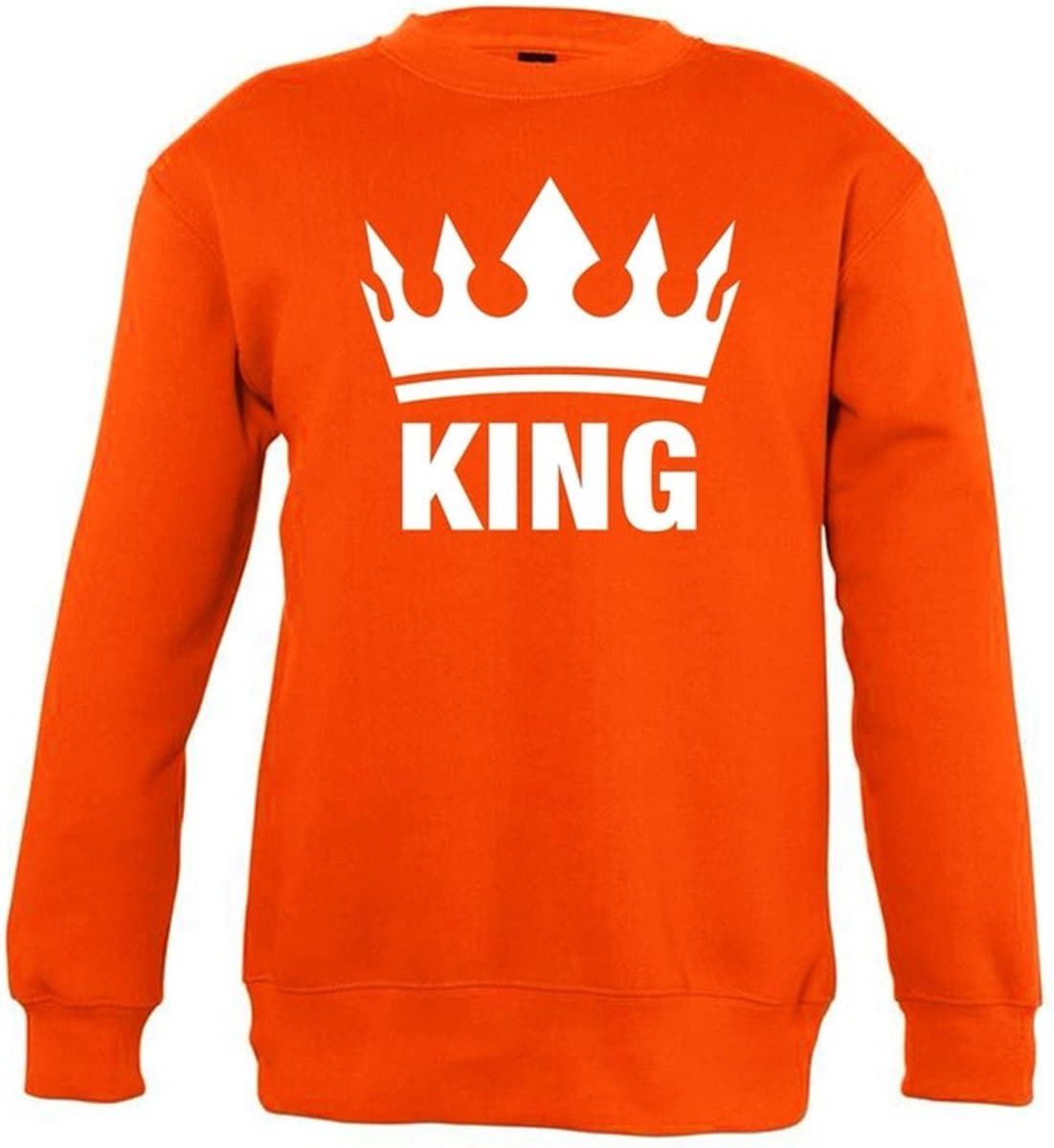 Oranje Koningsdag King sweater kinderen 3-4 jaar (98/104)