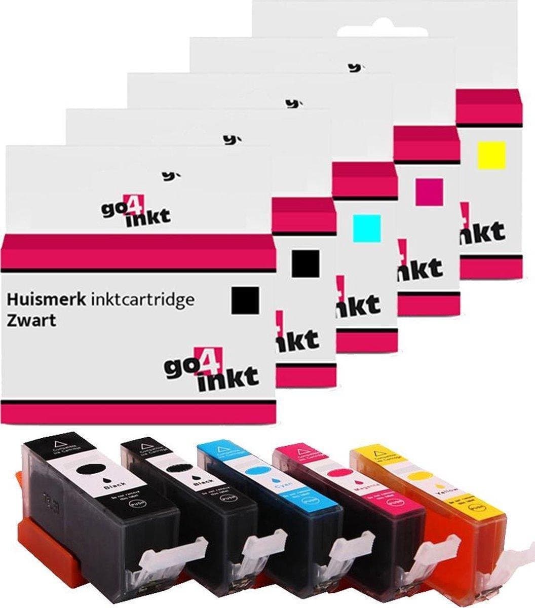 Go4inkt compatible met Canon PGI-580 pgbk en CLI-581 - 5 stuks - bk/pbk/c/m/y inkt cartridge zwart, (foto) zwart, cyaan, magenta, yellow 580 581 XL