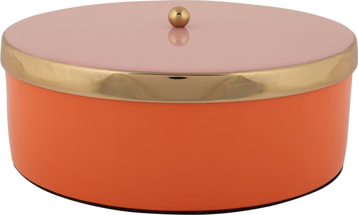 Present Time - Opbergbox Double Funky Large - Bright orange & soft pink