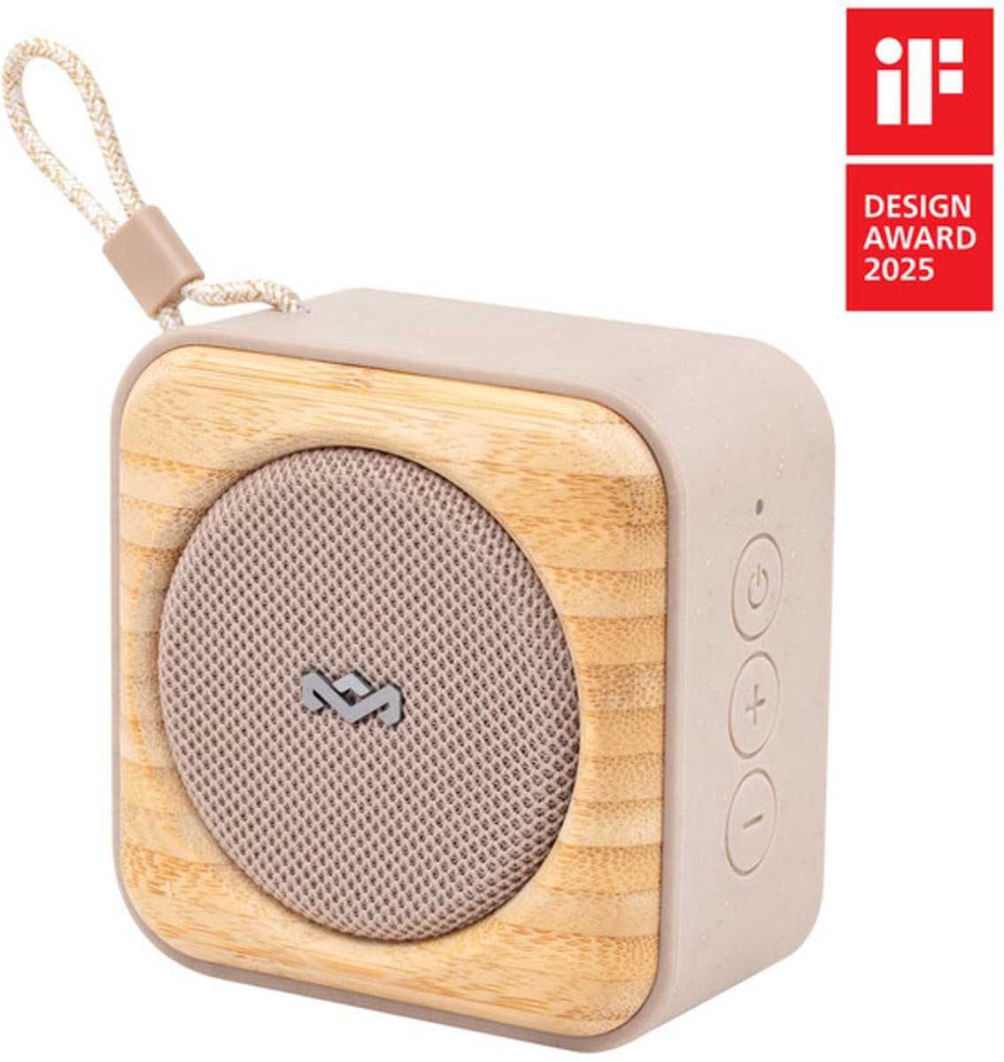 House of Marley Roots bluetooth speaker - Draadloze compacte speaker - Ingebouwde Flesopener - Quickcharge - Waterproof - 10 uur Batterijduur - Gemaakt van Duurzame Materialen - Cream