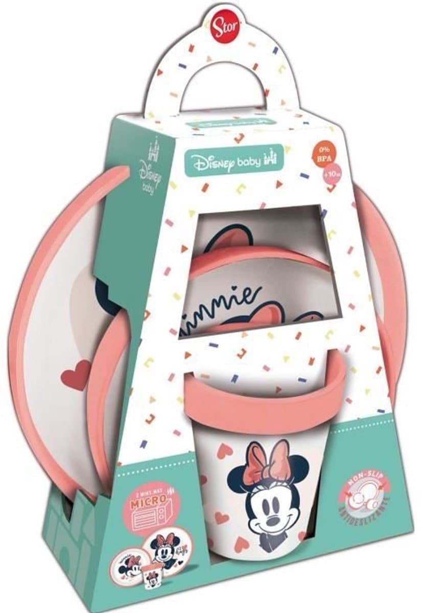 3-DELIGE MAALTIJDDOOS MINNIE KOPJE / KOM / BORD - Set 3 stuks Niet-Sl