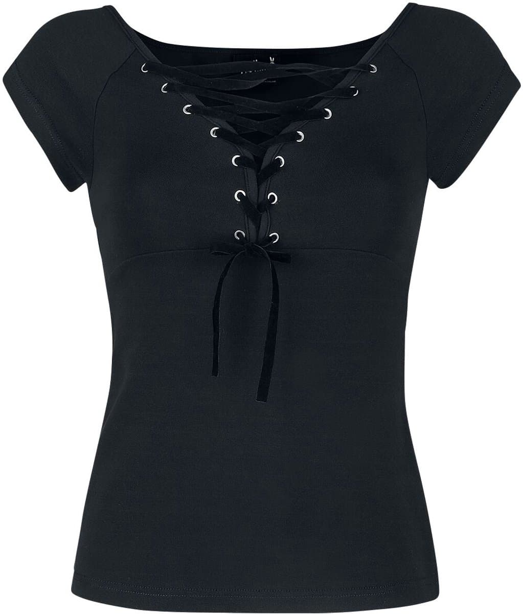 Hell Bunny Belladonna Dames T-shirt - zwart - S