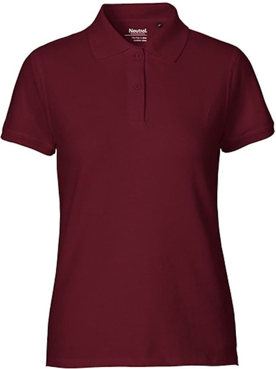 Neutral - Classic Dames Polo - Bordeaux - 100% Biologisch Katoen maat S