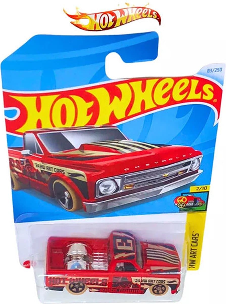 HOT WHEELS '67 CHEVY C10 OLD RED 83/250 1:64 HW ART CARS 2/10