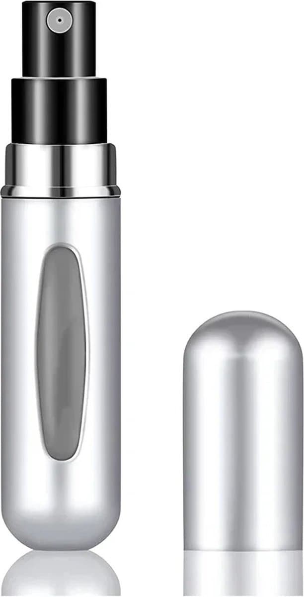 Reisflesje Parfum Verstuiver - 5 ml - Zilver - Navulbaar - Reisformaat - 65 sprays