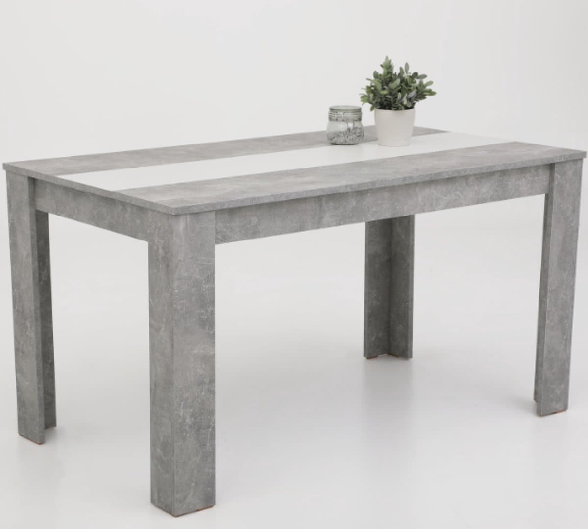 Eettafel Marije 140x80cm- Beton/wit/zwart