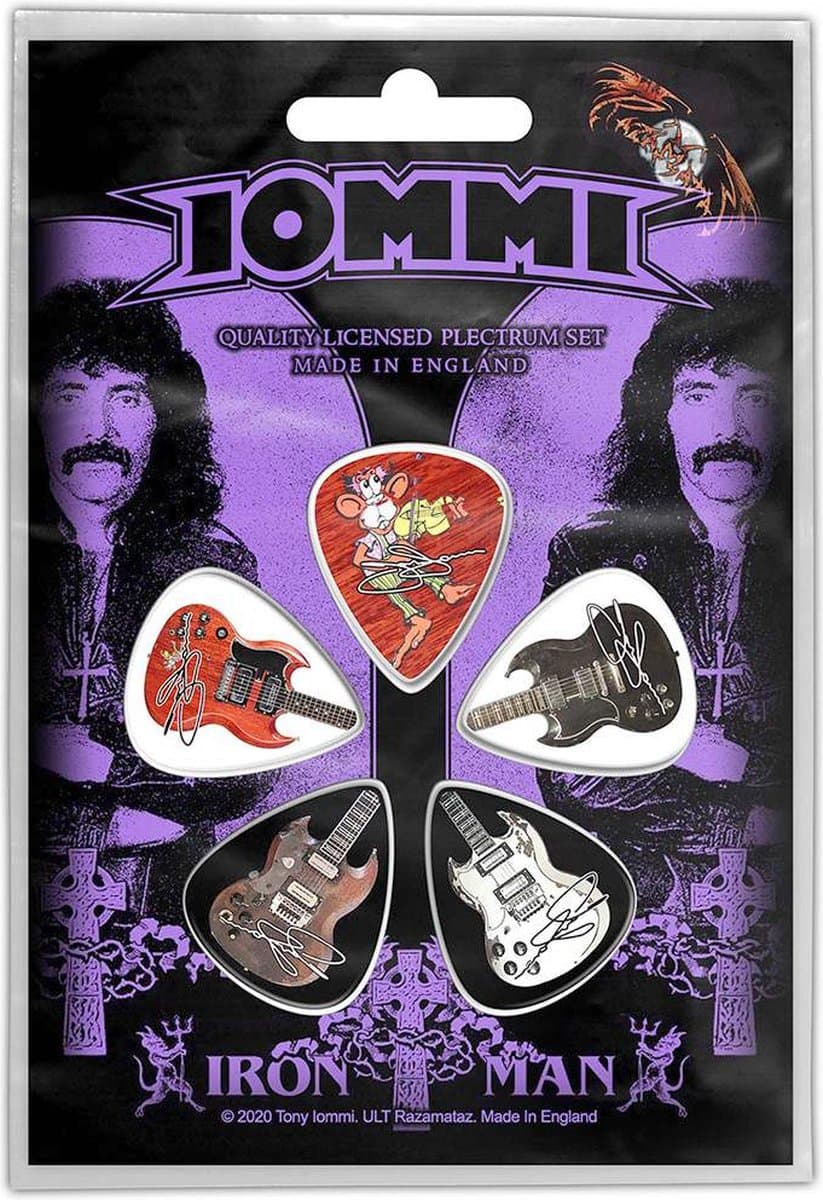 Tony Iommi - Iron Man Plectrum - Set van 5 - Multicolours