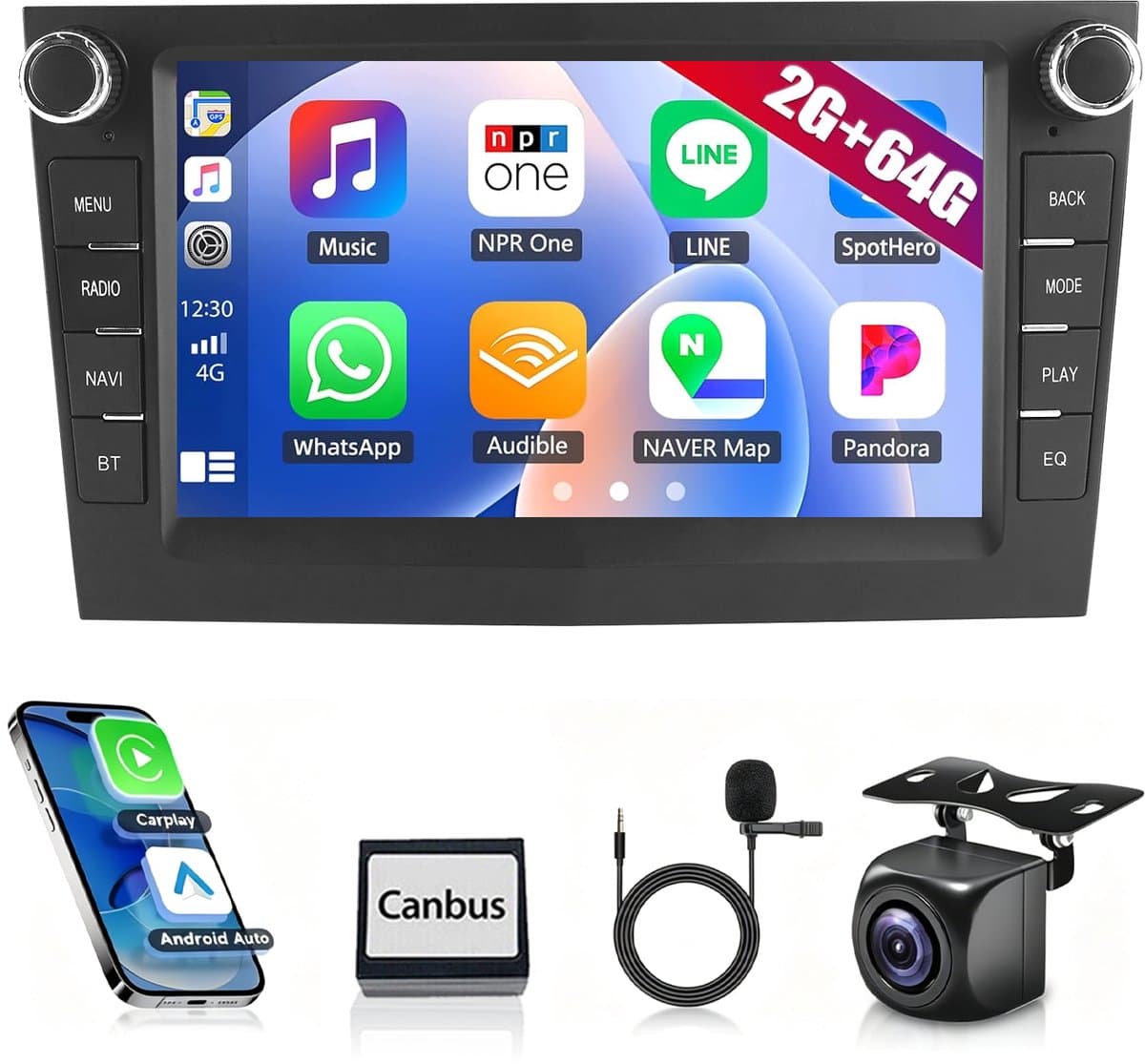 ESSGOO DAB Autoradio voor Vauxhall Astra Corsa Zafira Meriva Vectra - Apple Carplay & Android Auto - 7" Touchscreen - GPS, BT, Wifi - Achteruitrijcamera
