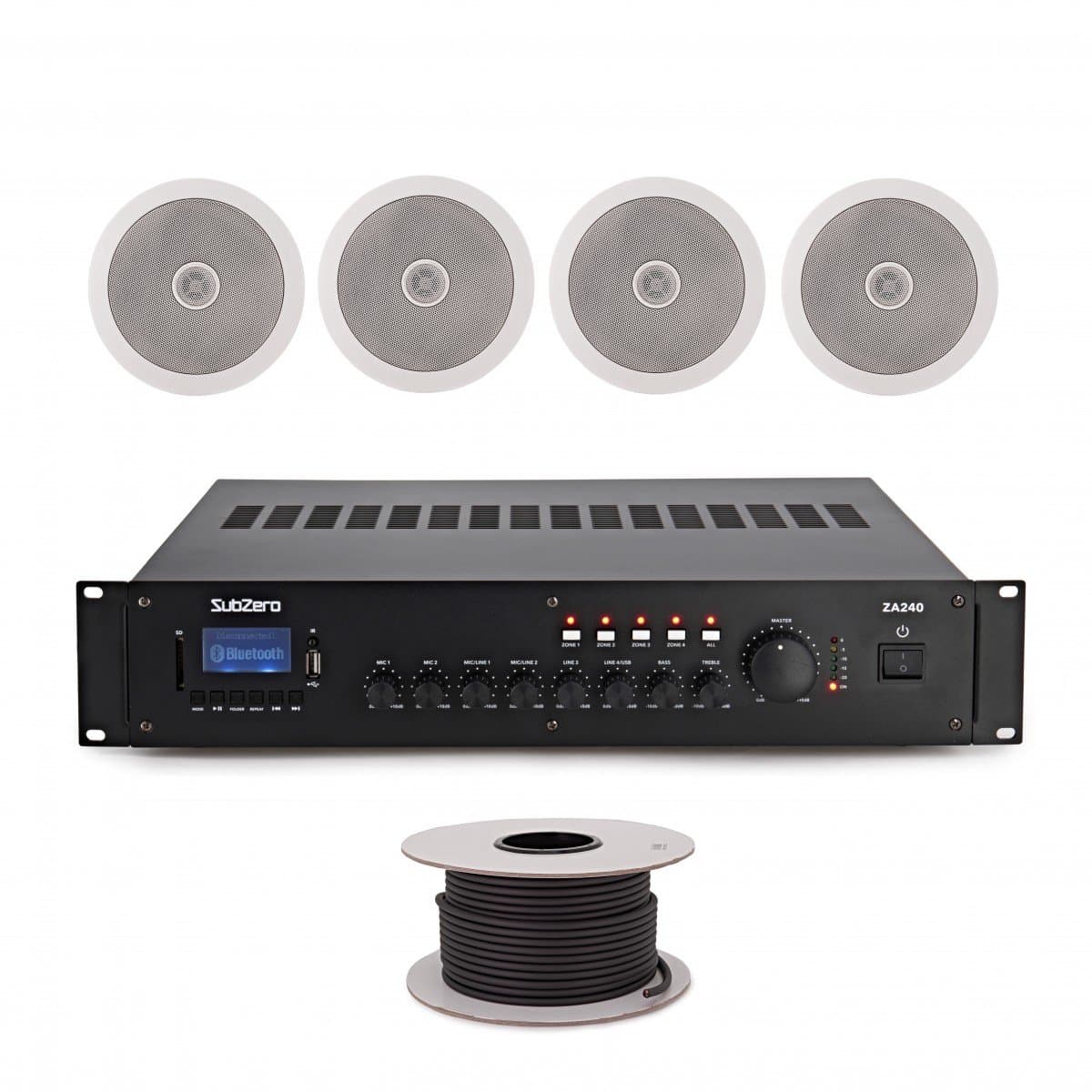 SubZero 40W 100V 5 Zone Plafond Luidsprekersysteem