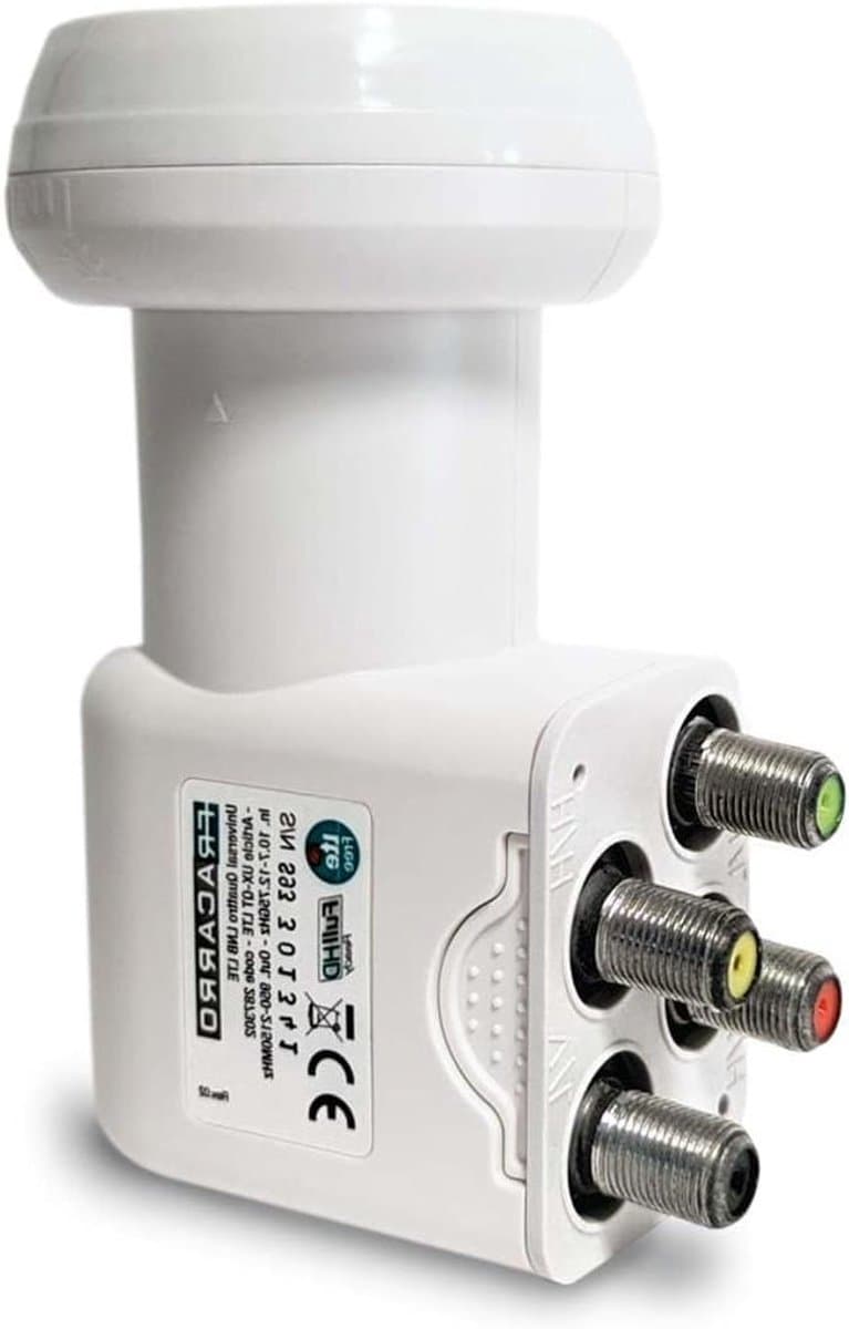 Universele LNB - Satelliet Converter - TV Signaal Ontvangst - LTE Signaal Filter - 4 Uitgangen - Zwart