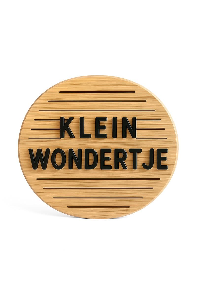 Supercute - Gepersonaliseerd rond houten tekstbord – Rond - Klein wondertje – Babykamer decoratie – Kraamcadeau met naam – inclusief letters