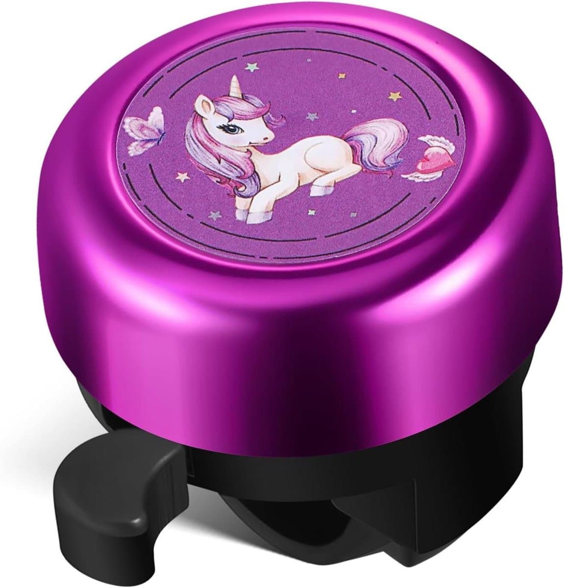 Unicorn Fietsbel - Kinderfietsbel Claxon - Veilig Fietsen - Duidelijk Hoorbaar Geluid - 22 mm Diameter - Paars