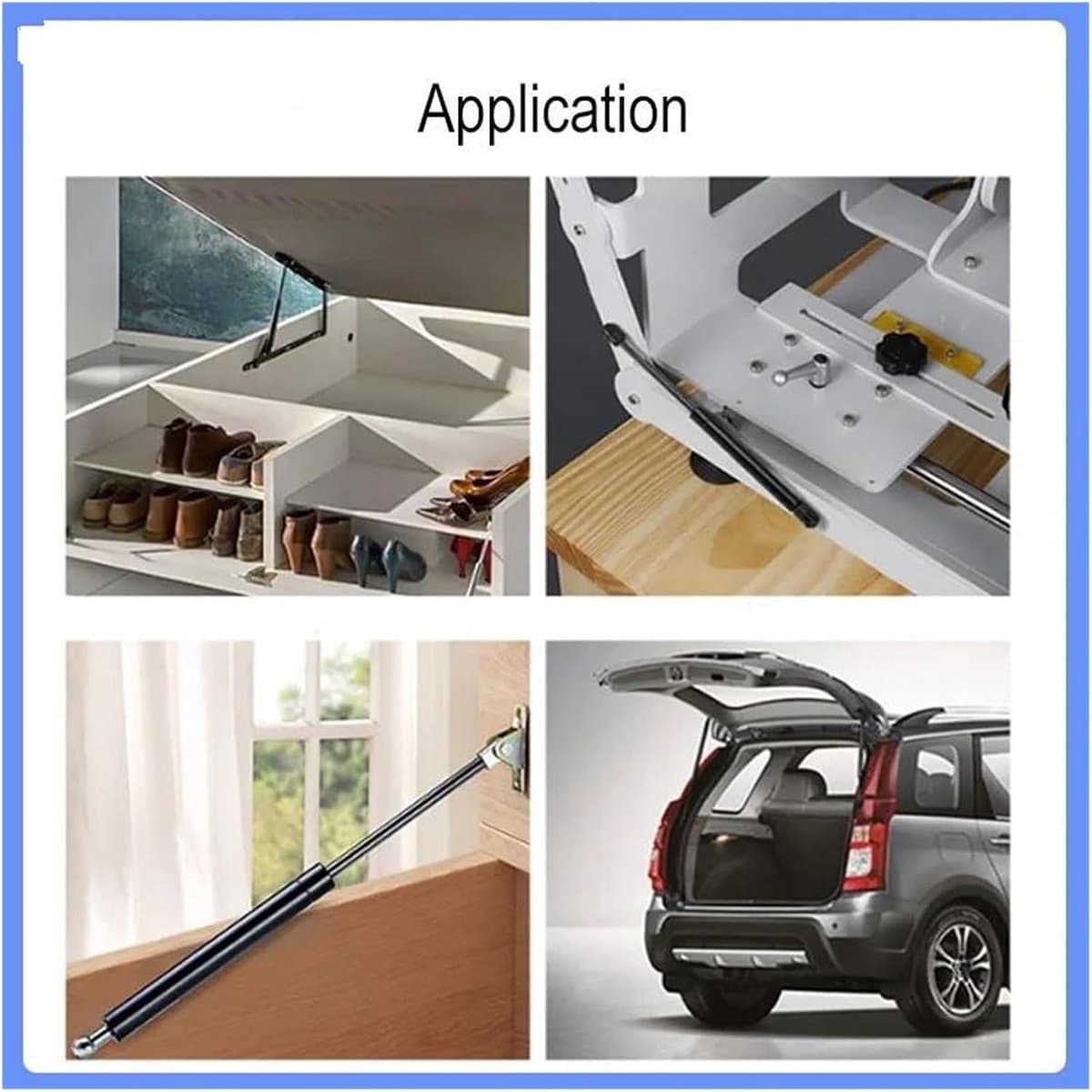 Universele Gasveer - Schokdemper Lift - Kofferbak Ondersteuning - Soepele Bedienen - 150-230mm - Zwart