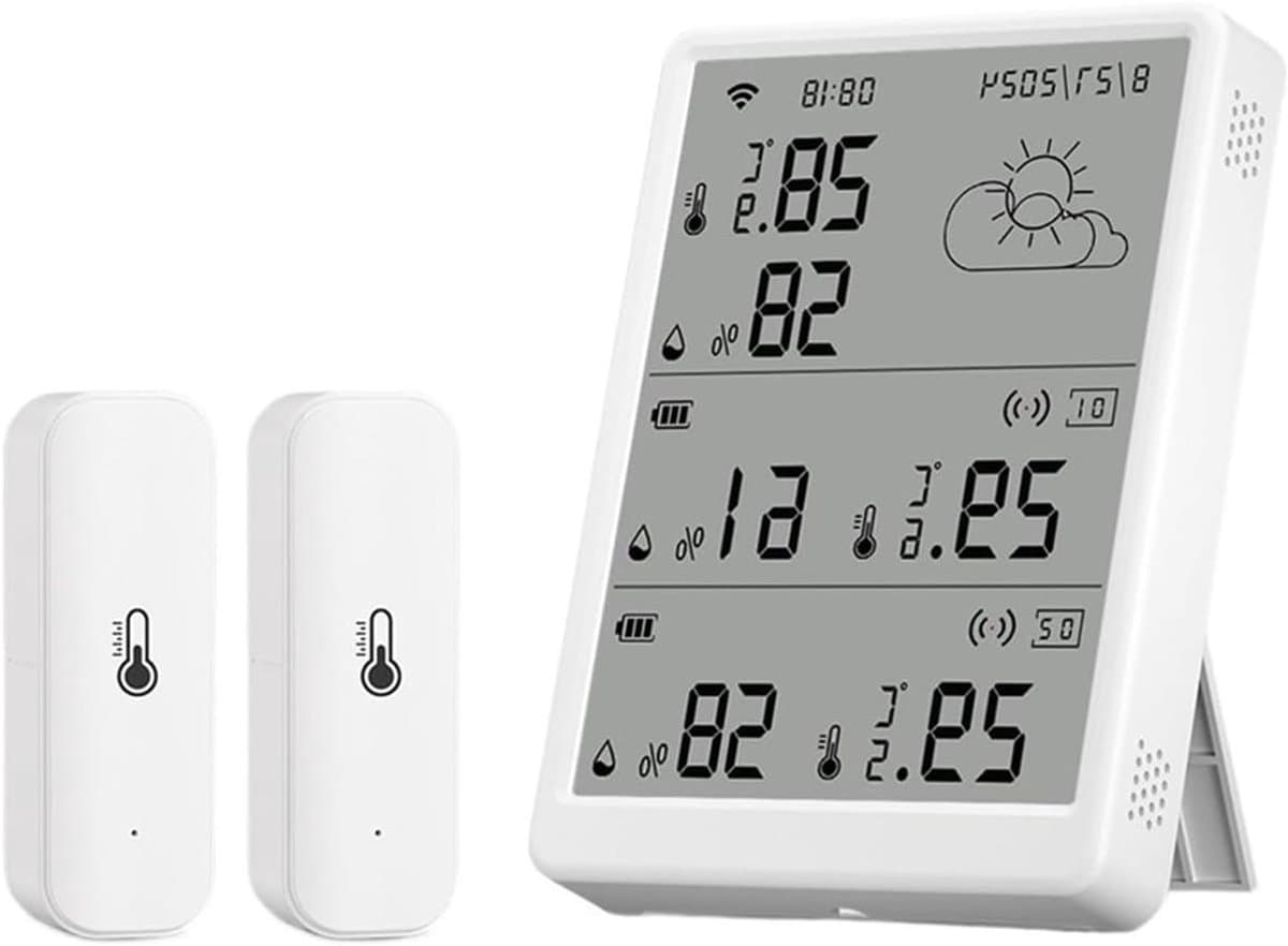 Weerstation - Digitale thermometer - Binnen en buiten - Wifi app monitoring - 100m bereik - Wit