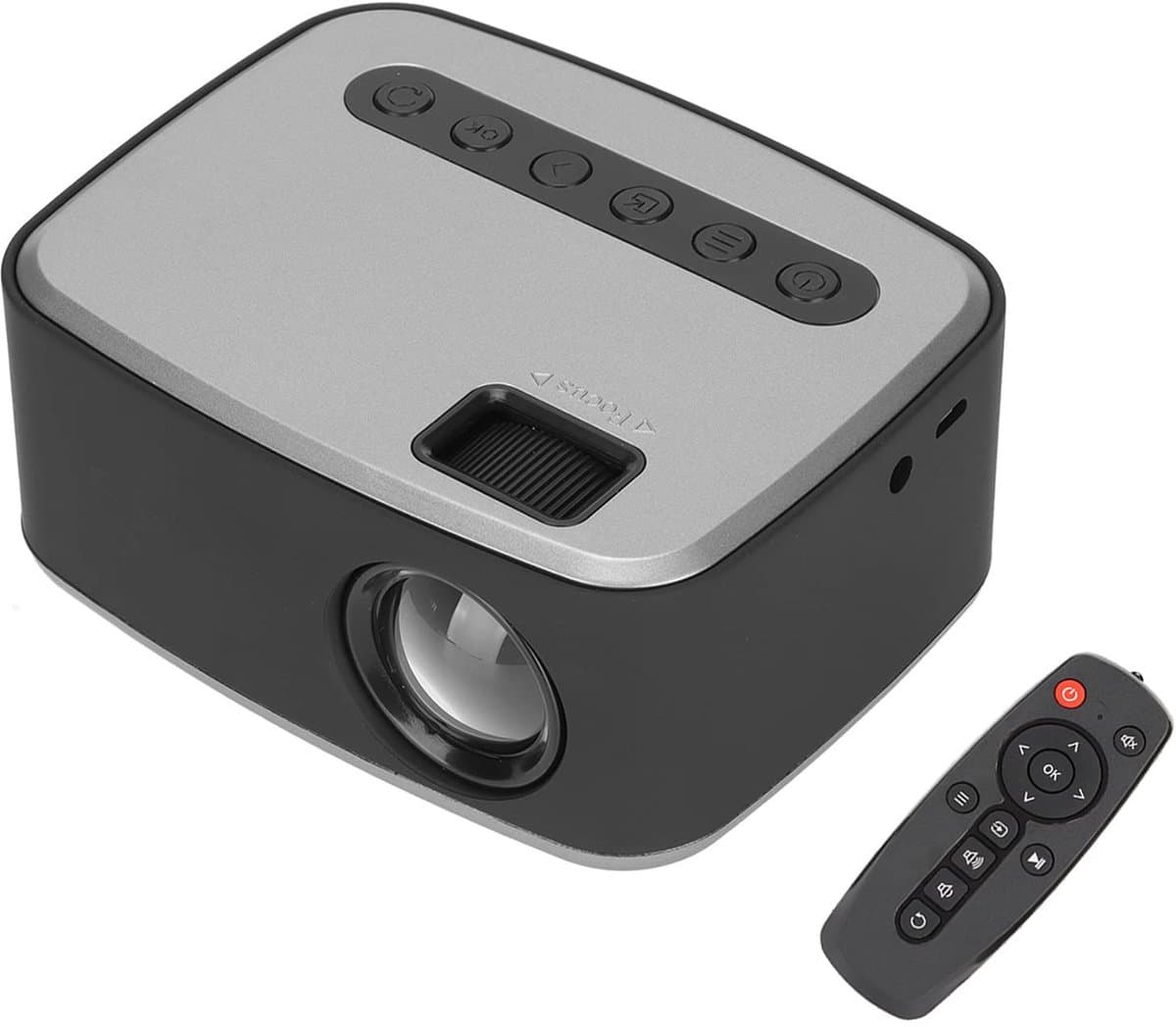 VT Goods - Mini Projector - Draagbare Projector - Full HD 1080P - Zilver Zwart - Video Projector - Geschikt voor TV PC Smartphone - Compact formaat