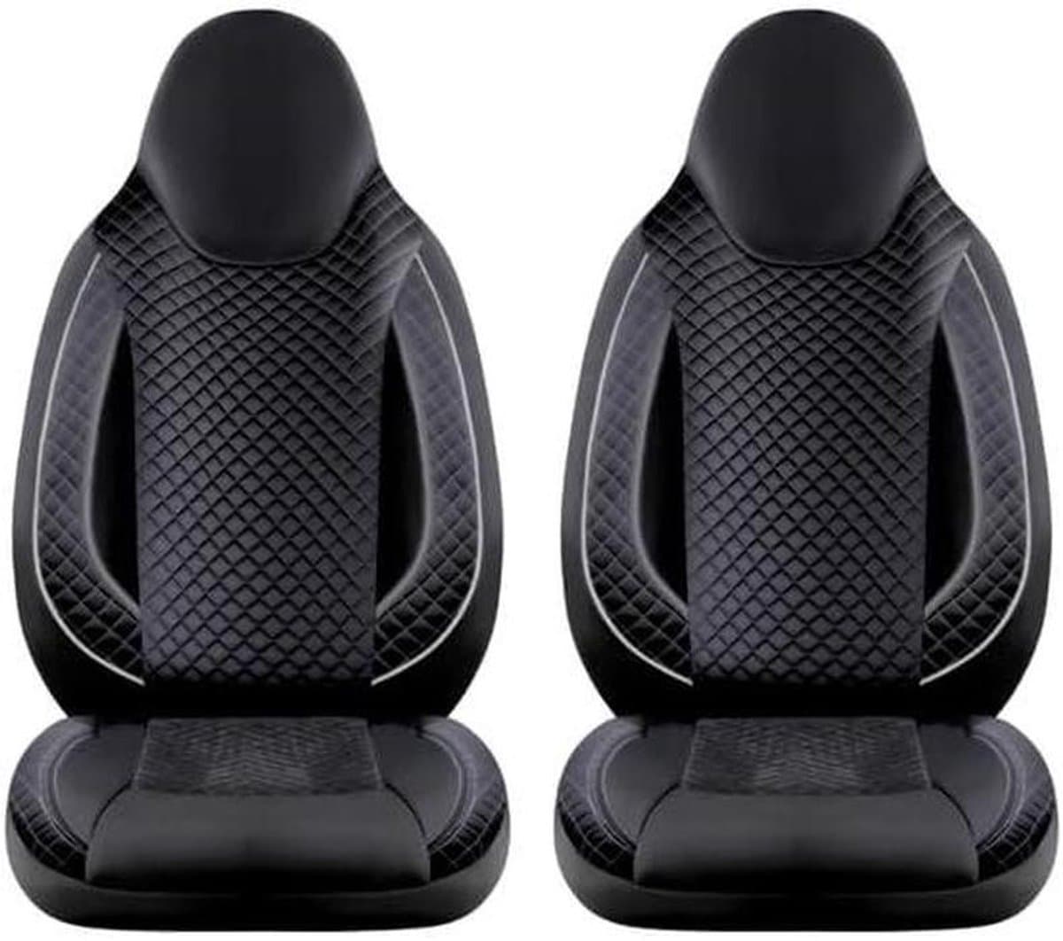 Stoelhoezen Set - Autostoelhoezen - Interieur Beschermen - Perfecte Pasvorm - 2 Stuks - Zwart Wit