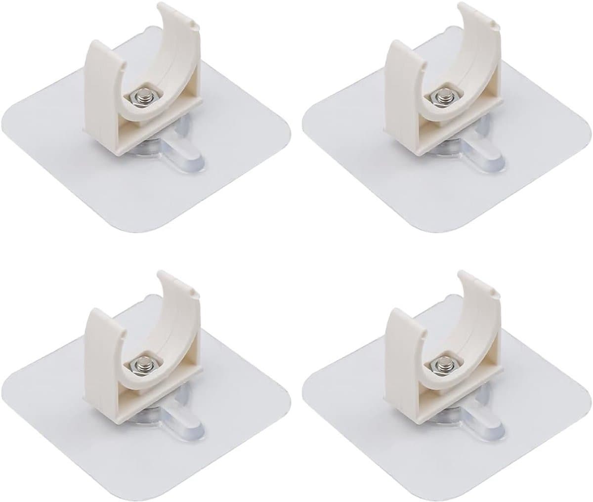 Set van 4 Zelfklevende Plastic Buisklemmen 25mm, Verstelbare Slangklemmen voor PVC Waterleidingen, Ideaal voor Bevestigen van Waterleidingen