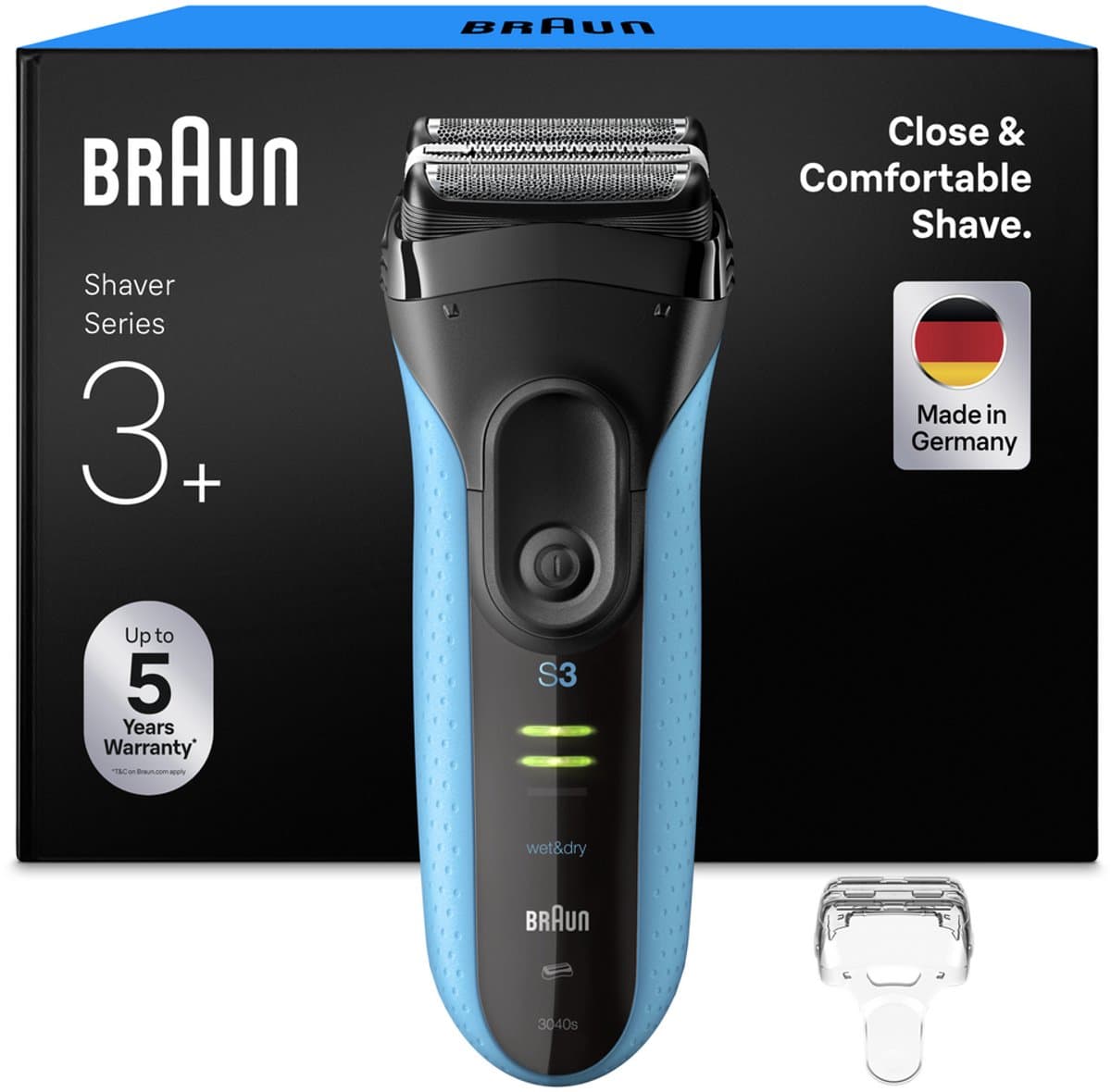 Braun Series 3+ 3040S Blauw
