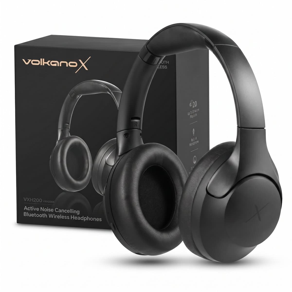 VolkanoX VXH200 - Bluetooth Koptelefoon - Hoofdtelefoon - Over Ear Koptelefoon - Active Noise Cancelling - ANC - Oplaadbaar - Bluetooth