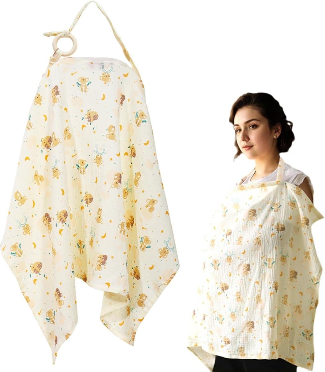 Multifunctionele Borstvoedingsdoek met Open Hals en Katoenen Lus - Ideaal voor Moeders en Baby's