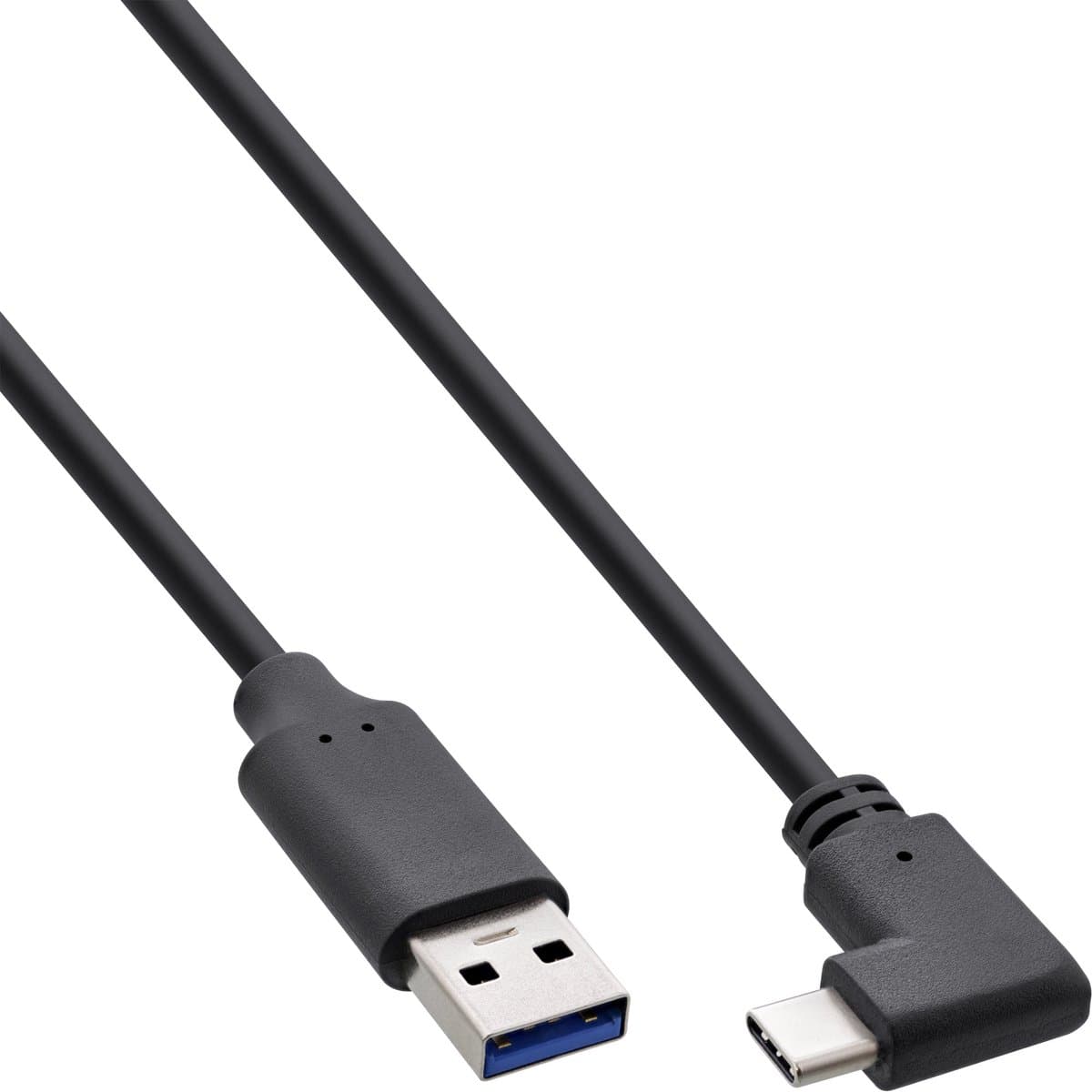 USB-A naar Haakse USB-C Kabel - USB 3.2 Gen 2 - 0,5 meter - Zwart
