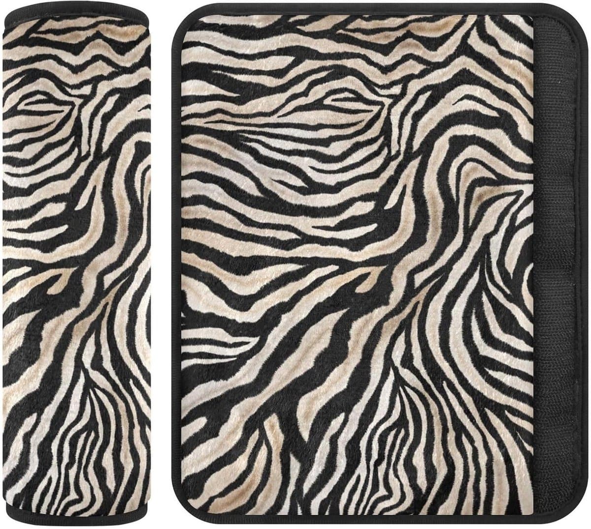 Veiligheidsgordelkussen - Autogordelhoezen - Comfortabel Reizen - Verstelbare Breedte - Medium Maat - Zebra Huid Streep
