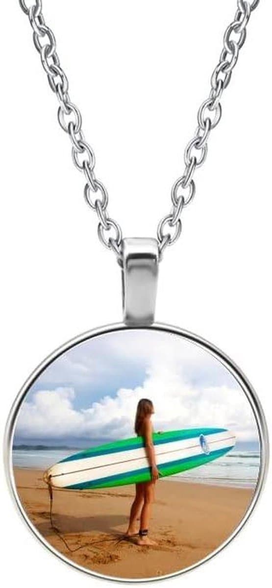 Hanger Glas - Halsketting Goed - Cadeau Geven - Met Tekst - 27 mm - Zilverkleurig