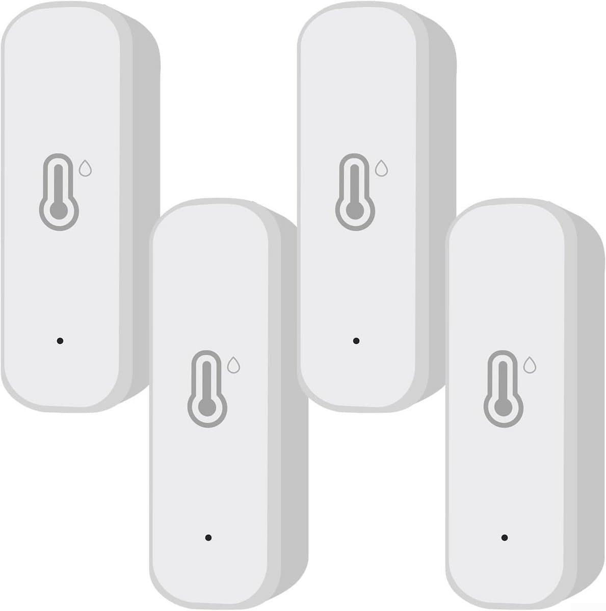 Hygrometer Thermometer Sensor - Temperatuur Vochtigheid Meter - Omgeving Monitoren - Slimme Meldingen Draadloos - Compact Ontwerp - Wit