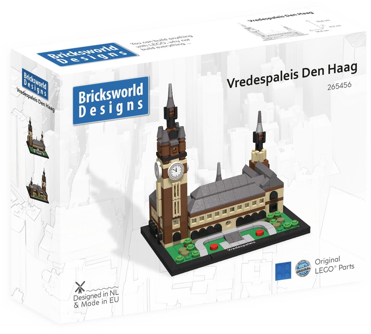 Bricksworld BOC-ARC-VRE Architectuur Vredespaleis Den Haag (NL). Samengesteld uit originele nieuwe LEGO® onderdelen.