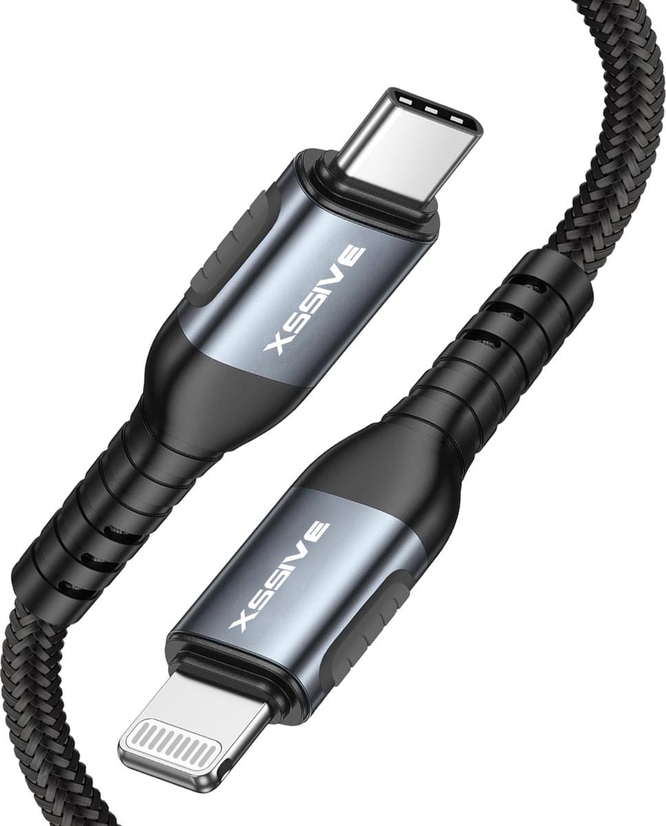 Veilige Oplaadkabel geschikt voor iPhone 14, 13, 12, 11, X Oplader Kabel - Auto Disconnect - Beter voor je Batterijconditie - Geschikt voor Lightning naar USB C Kabel - Origineel Xssive
