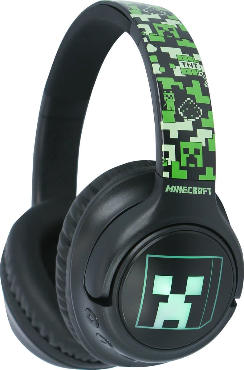 Minecraft - draadloze over-ear koptelefoon - led lights design - microfoon - 50 uur speeltijd