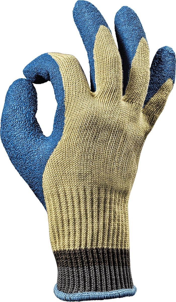 SIR SAFETY POWER PALM Werkhandschoenen Geel Tuinhandschoenen - Kevlar - Antislip Latex - Elastische Manchet 12 Stuks