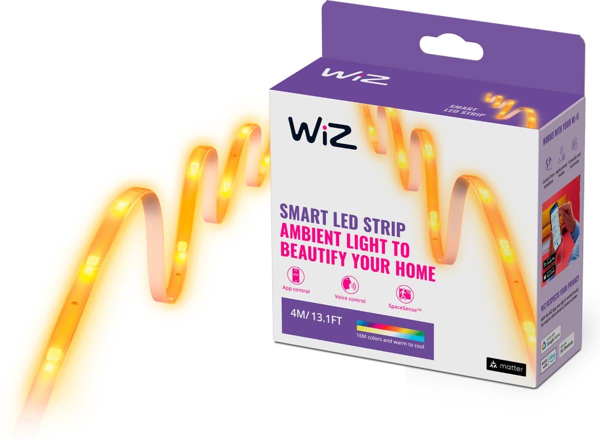 WiZ Lichtstrip - Wit en Gekleurd Licht - 4 meter