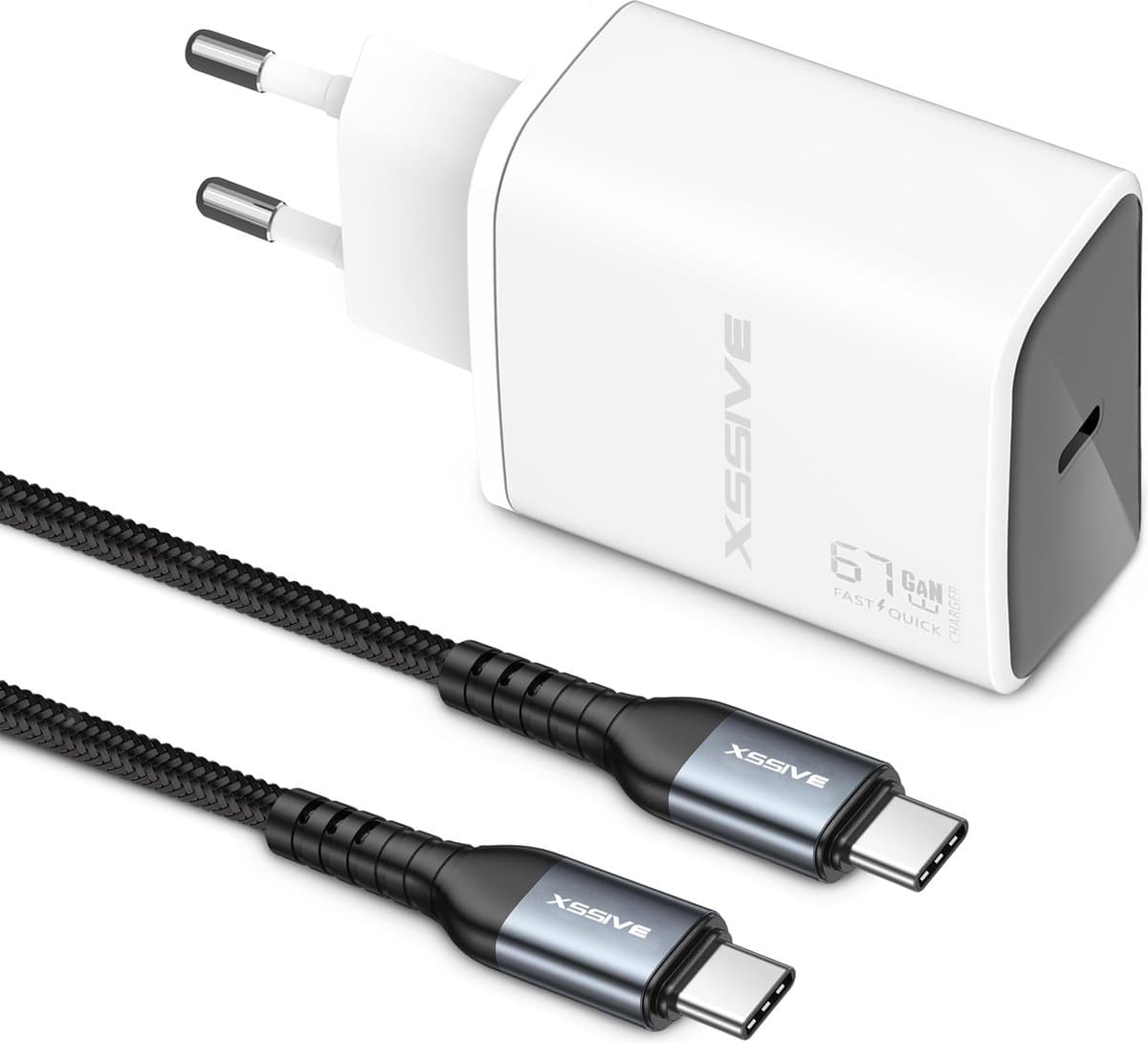 USB C Stekker met Veilige USB-C Kabel - 1 Meter - Super Fast Charger - Auto Disconnect - Beter voor je Batterij
