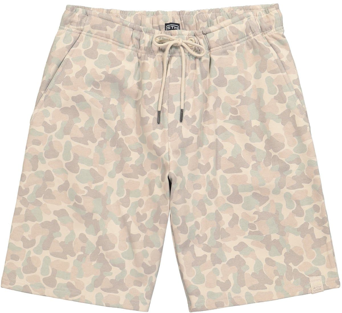STHUGE - Heren - Sweatbermuda patroon Relaxed Fit - Zacht graniet - Maat XL