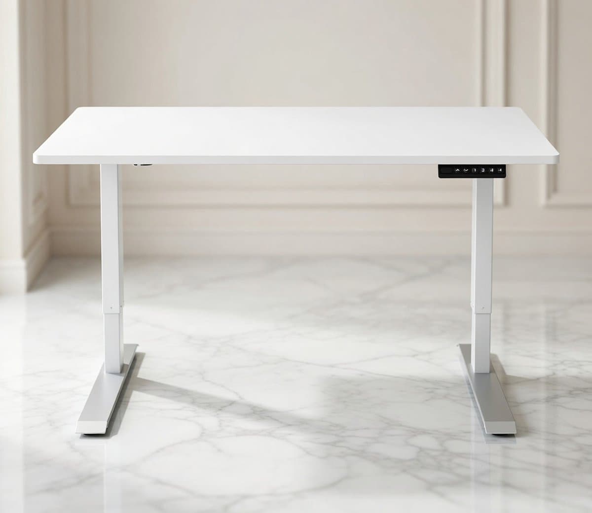 AgilPro Elektrisch Verstelbaar Bureau – Wit – 120 x 60 cm – Enkelmotor – Geheugenfunctie – Ergonomisch Bureau voor Kinderen en Volwassenen – Stil en Stevig House&Garden