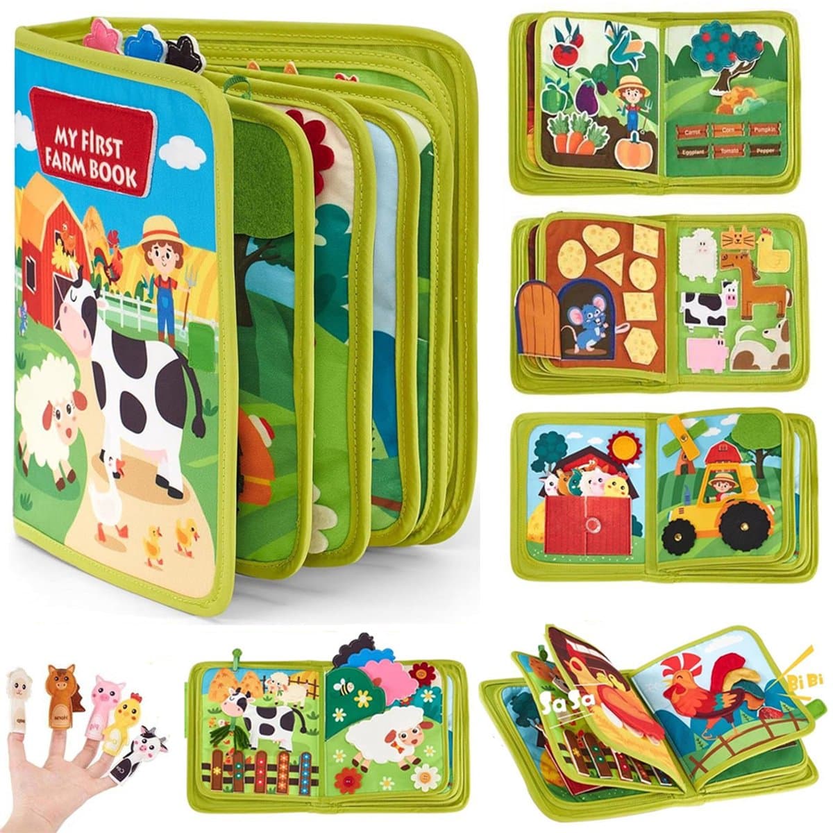 Montessori-speelgoed voor peuters, stil boek met boerderijdieren, 20-in-1 activiteitenbord, fijne motoriek voor jonge kinderen, verjaardagscadeau voor meisjes en jongens van 2-5 jaar