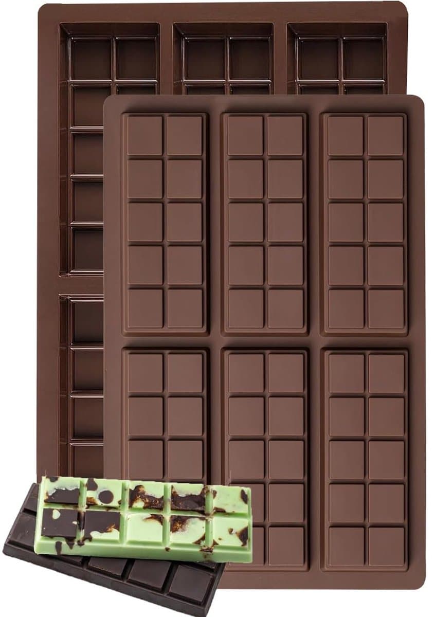 Siliconen Chocoladevorm - Voor 6 DIY Chocoladeborden - Hitte- en Vriezerbestendig