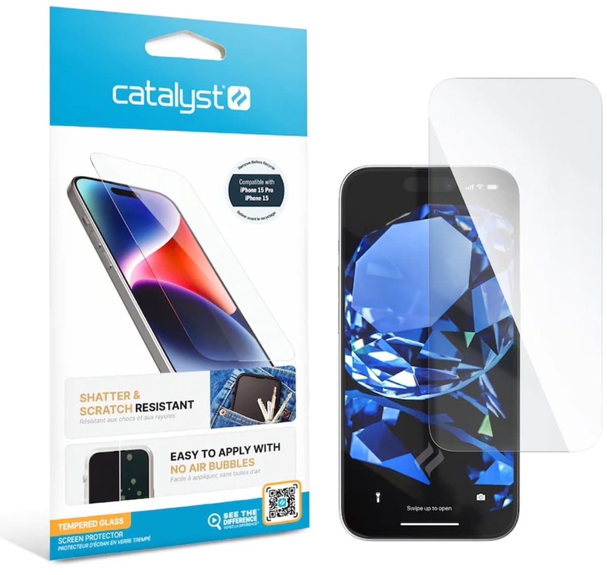 Catalyst Tempered Glass Screen Protector iPhone 15 Pro / iPhone 15