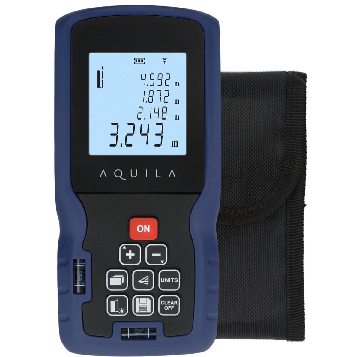 Aquila Laser Waterpas & Lasermeter Afstandsmeter Digitaal tot 40m - Waterpas Laser - 2x Waterpas - Laser Afstandsmeters - Nauwkeurig tot 1,5mm - Pythagoras - Oppervlakte & Volume - Incl. Batterijen