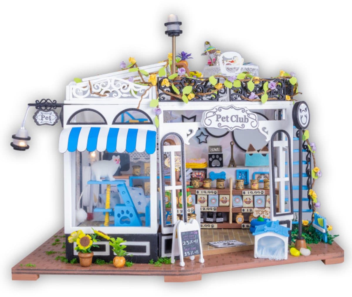 Miniatuur Bouwpakket L Dierenwinkel voor Volwassenen & Kinderen - 3D Puzzel - Houten Poppenhuis - Knutselen - Hobby - Jongens / Meisjes - DIY Modelbouw - Crafts&Co