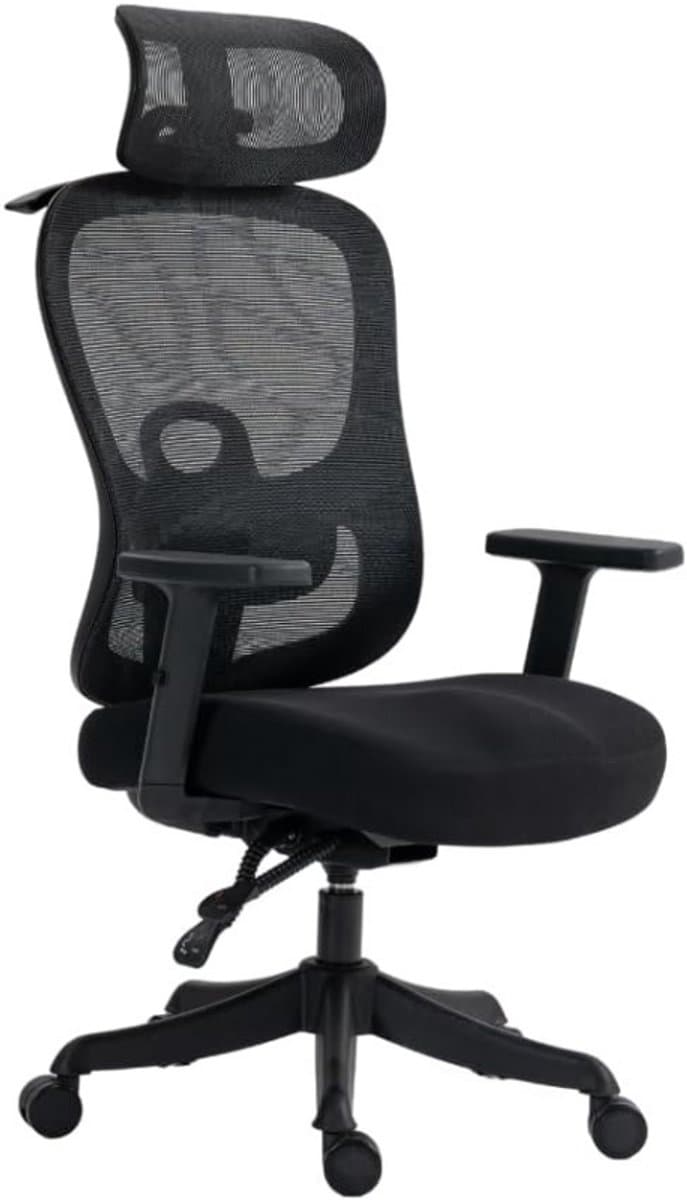 Prestige Bureaustoel – Elegant Design Voor Comfort En Productiviteit – Verstelbare Hoofdsteun – Lendensteun – Ademend Mesh – Vergrendelbare Helling